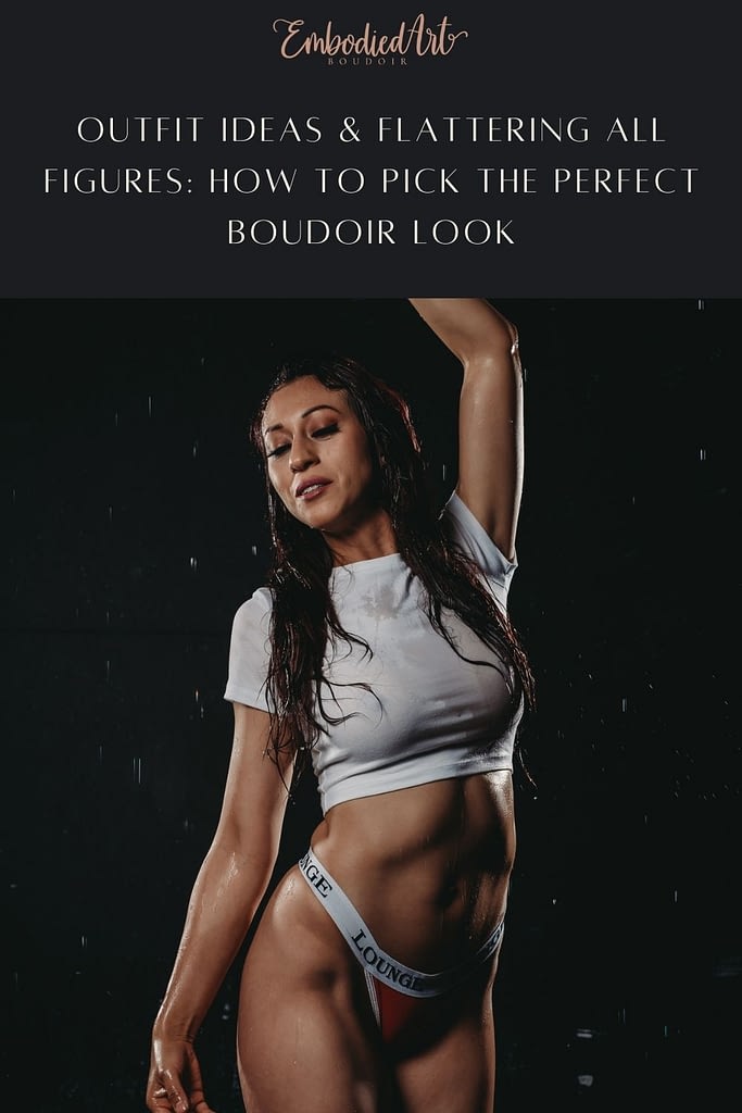 Outfit Ideas & Flattering All Figures: How to Pick the Perfect Boudoir Look, Photo by Embodied Art Boudoir.  Woman wearing Lounge underwear posing in the rain water. 
 Photo by Gabby Jockers Photography. Boudoir photography, colorado boudoir, denver boudoir, boulder boudoir, colorado springs boudoir, boudoir ideas, boudoir poses, boudoir inspiration, boudoir outfits, curvy boudoir, plus size lingerie, lingerie, photoshoot outfits, flattering outfits, curvy lingerie, lingerie look, lingerielook photoshoot, lingerie outfit, lingerie outfit bedroom, lingerie party, outfit ideas  